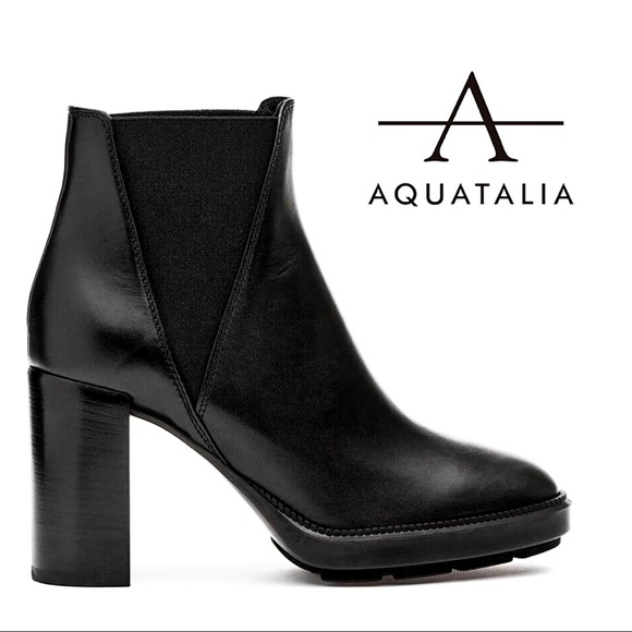 NWT AQUATALIA Ivana Waterproof Calf Leather Bootie - Picture 3 of 16